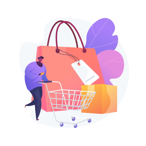 Vector art of ecommerce shopping
